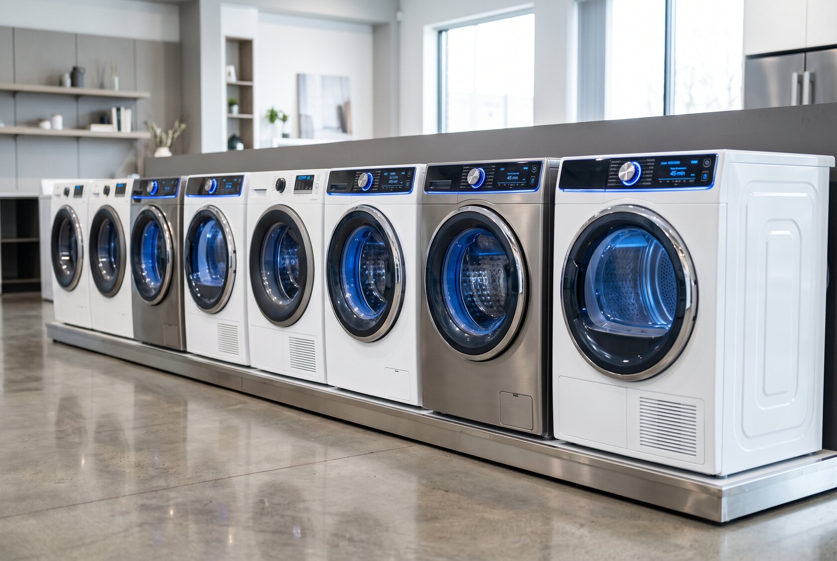 Washing machines and laundry appliances